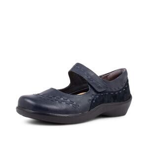 Ziera Gummibear Women Mary Jane Navy Blue Leather, Sz EU 40 Wide 9.5 US Comfort
